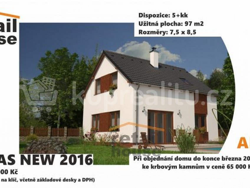 Prodej  projektu  domu na klíč 97 m^2 Třebechovice pod Orebem 