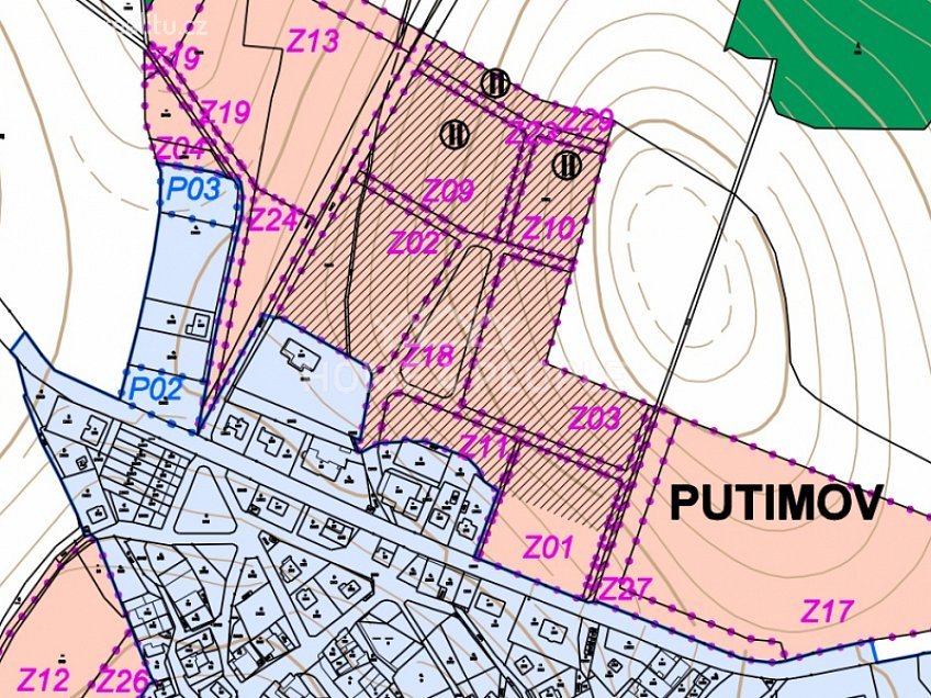 Prodej  stavebního pozemku 62245 m^2 Putimov, Putimov 