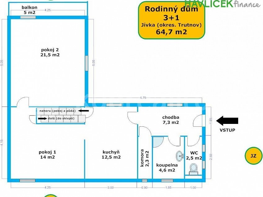 Prodej  chalupy 65 m^2 Jívka 54234