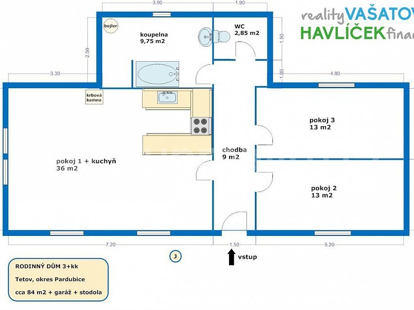 Prodej  rodinného domu 84 m^2 Tetov 53316