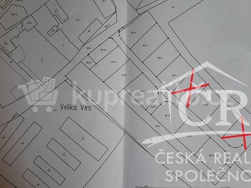 Prodej  stavebního pozemku 997 m^2 Veliká Ves Česká republika