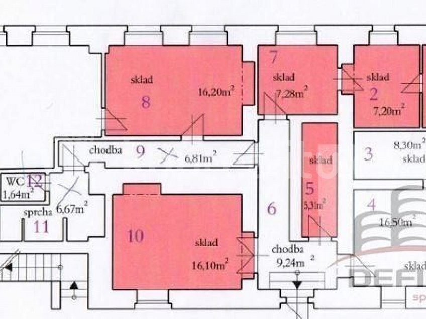 Pronájem  skladu 16 m^2 Nádražní 10, Praha 5 15000