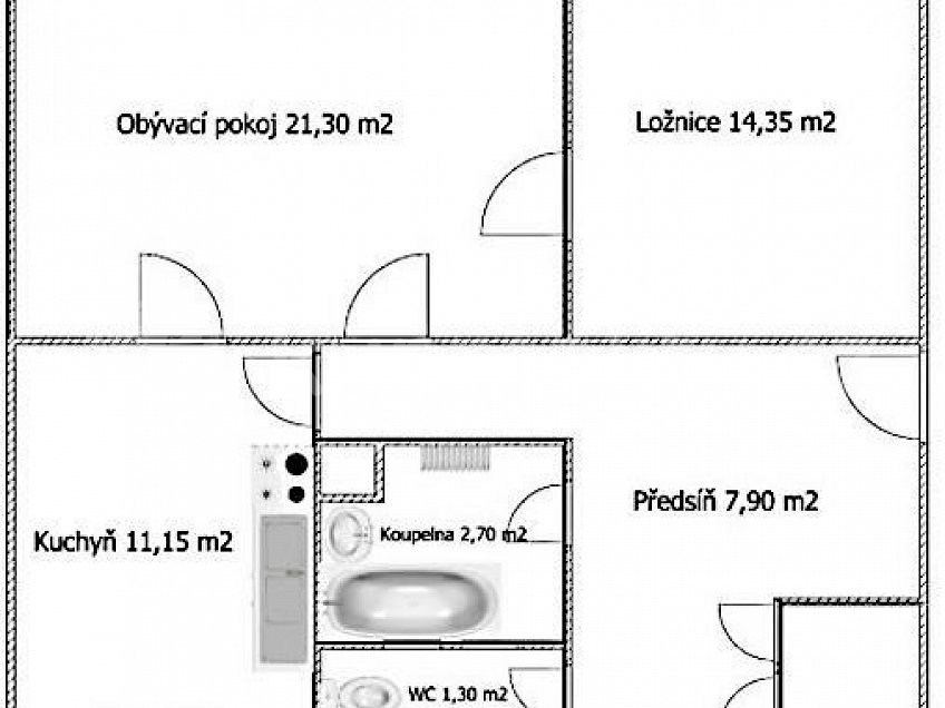 Prodej bytu 2+1 64 m^2 Praha 6 16000