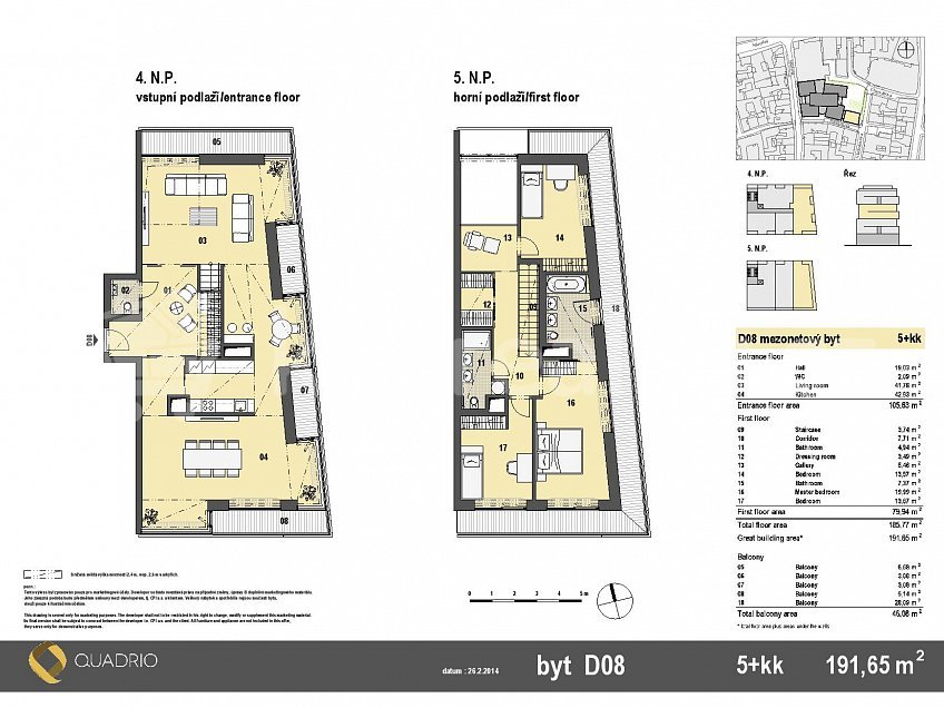 Prodej bytu 5+kk 186 m^2 Spálená, Praha 