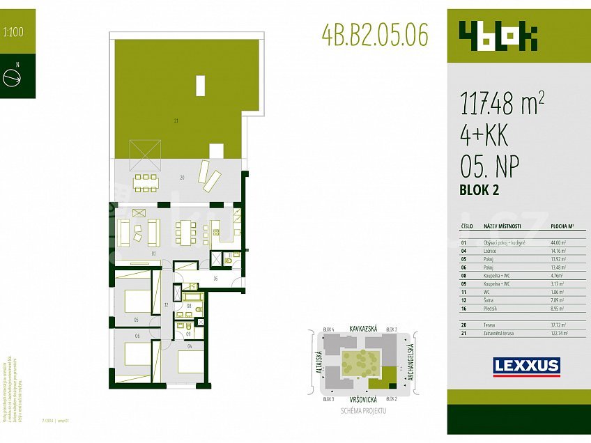 Prodej bytu 4+kk 117 m^2 Vršovická, Praha 