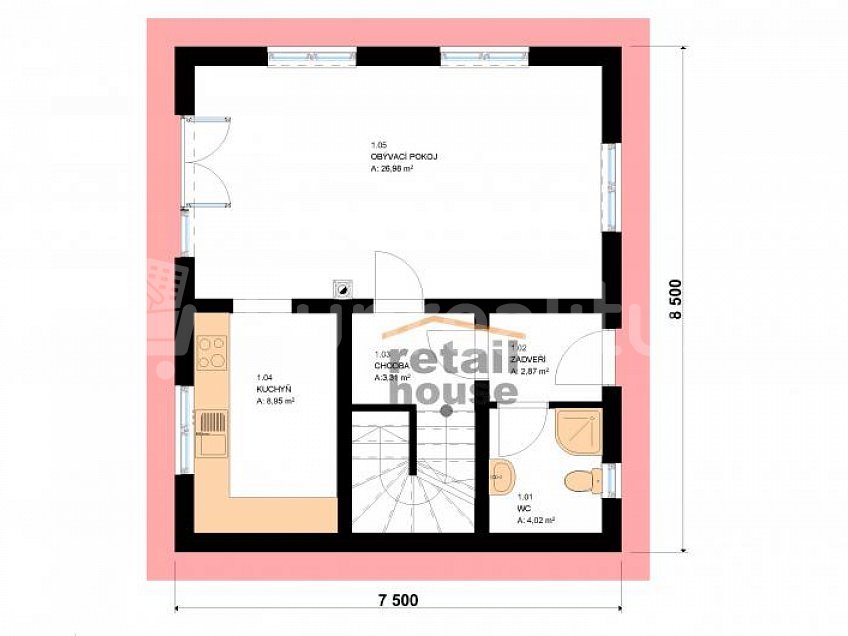 Prodej  projektu  domu na klíč 97 m^2 Planá 