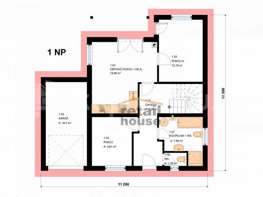 Prodej  projektu  domu na klíč 112 m^2 Brodce 