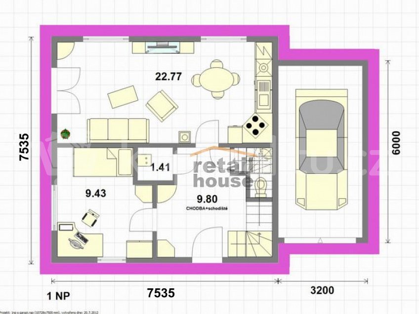 Prodej  projektu  domu na klíč 106 m^2 Milevsko 