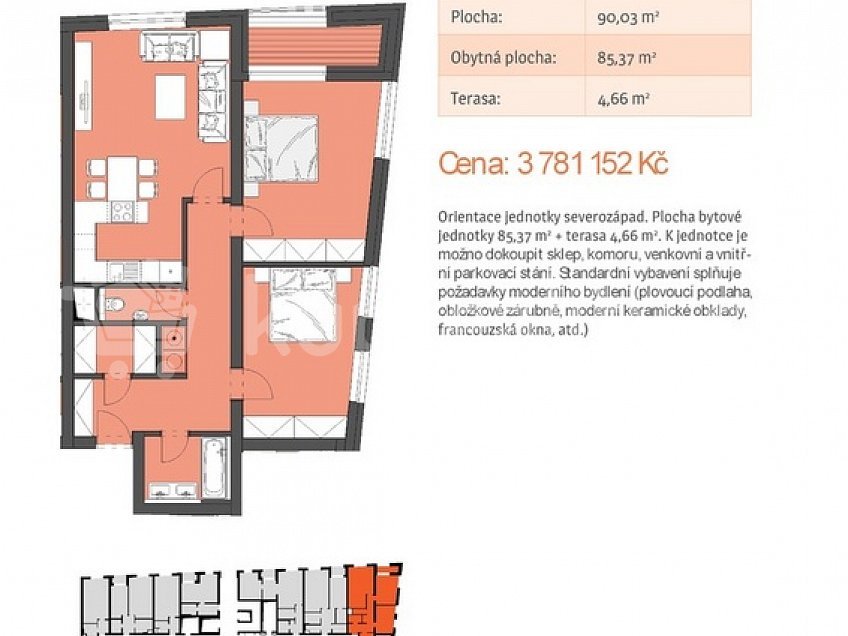 Prodej bytu 3+kk 85 m^2 Wolkerova 1, Olomouc - Nová Ulice 