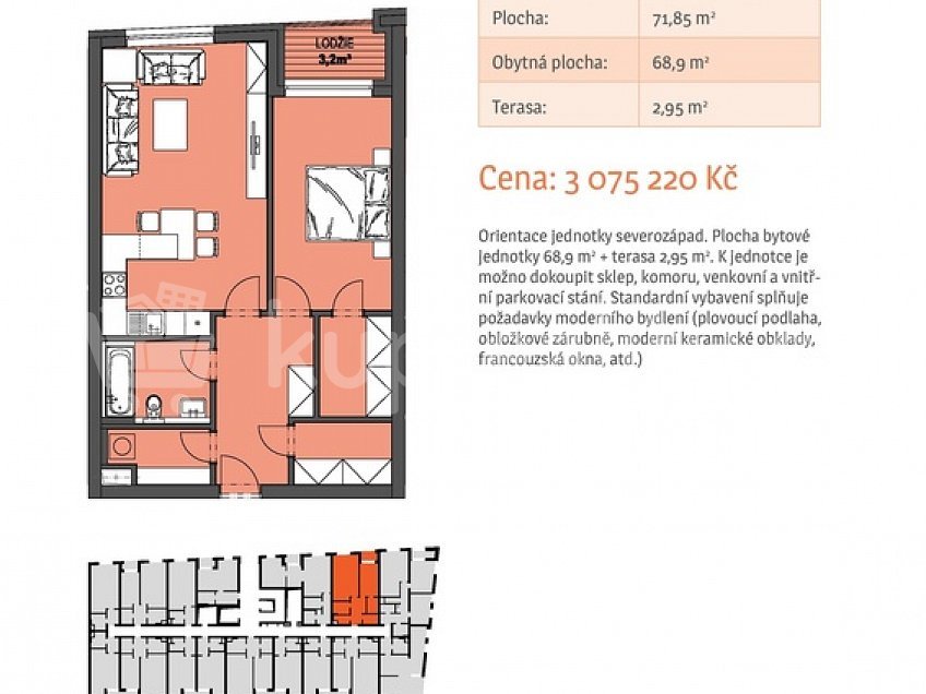 Prodej bytu 2+kk 67 m^2 Wolkerova 1, Olomouc 