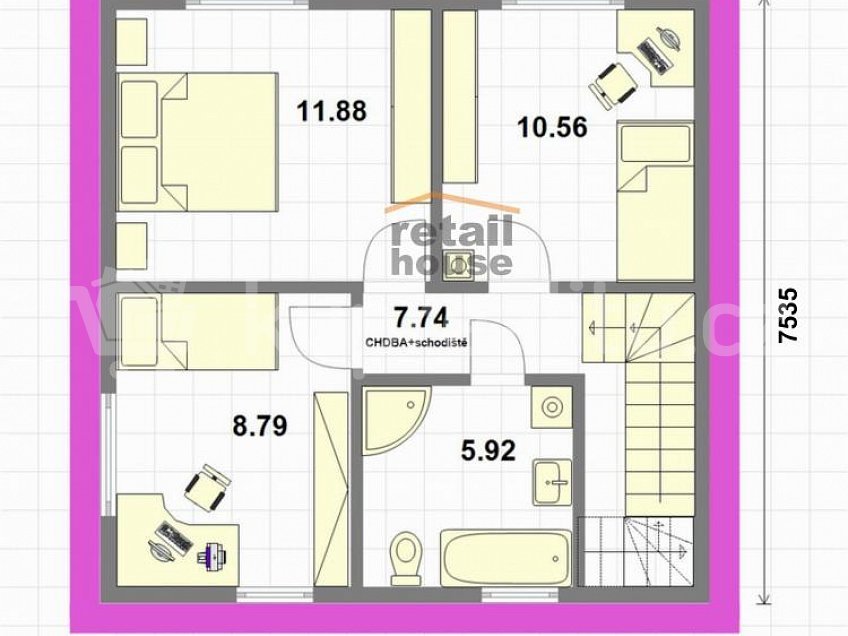 Prodej  projektu  domu na klíč 106 m^2 Kouřim 