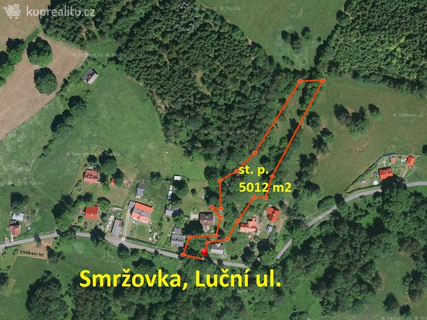 Prodej  stavebního pozemku 5012 m^2 Luční, Smržovka 