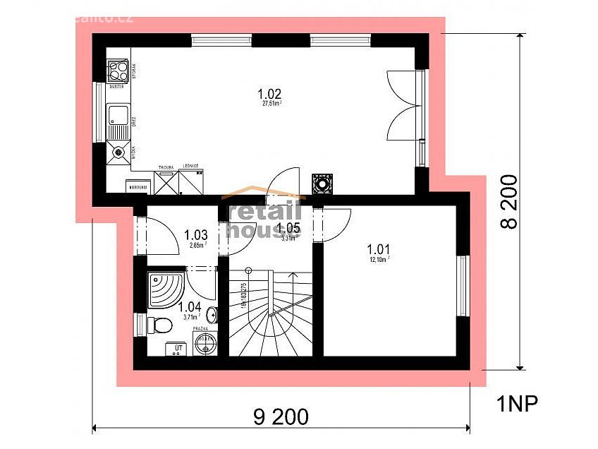 Prodej  projektu  domu na klíč 104 m^2 Postoloprty 44001