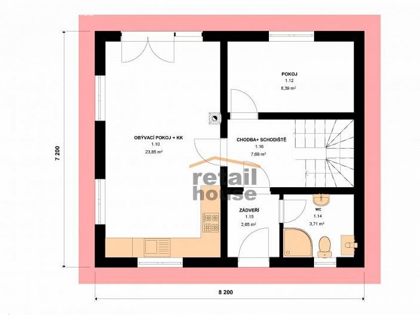 Prodej  projektu  domu na klíč 89 m^2 Skorotice 