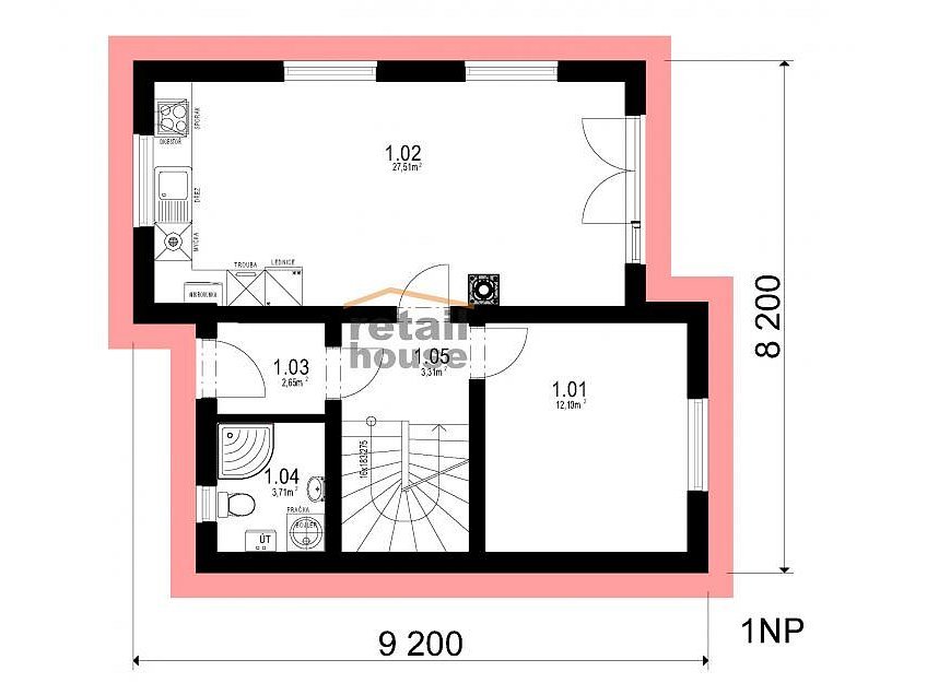 Prodej  projektu  domu na klíč 104 m^2 Nezabylice 