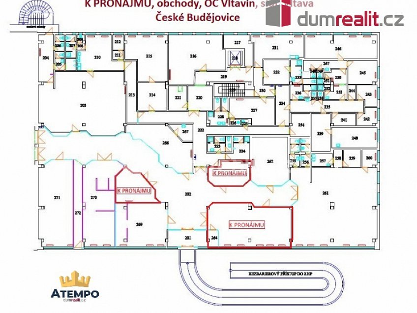 Pronájem  obchodních prostor 20 m^2 Fr. Ondříčka, České Budějovice 