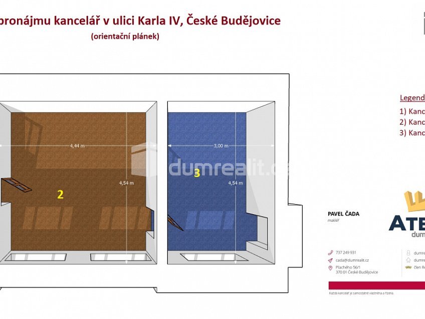 Pronájem  kanceláře 24 m^2 Karla IV., České Budějovice 