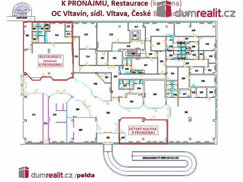 Pronájem  komerční reality 196 m^2 Fr. Ondříčka, České Budějovice 