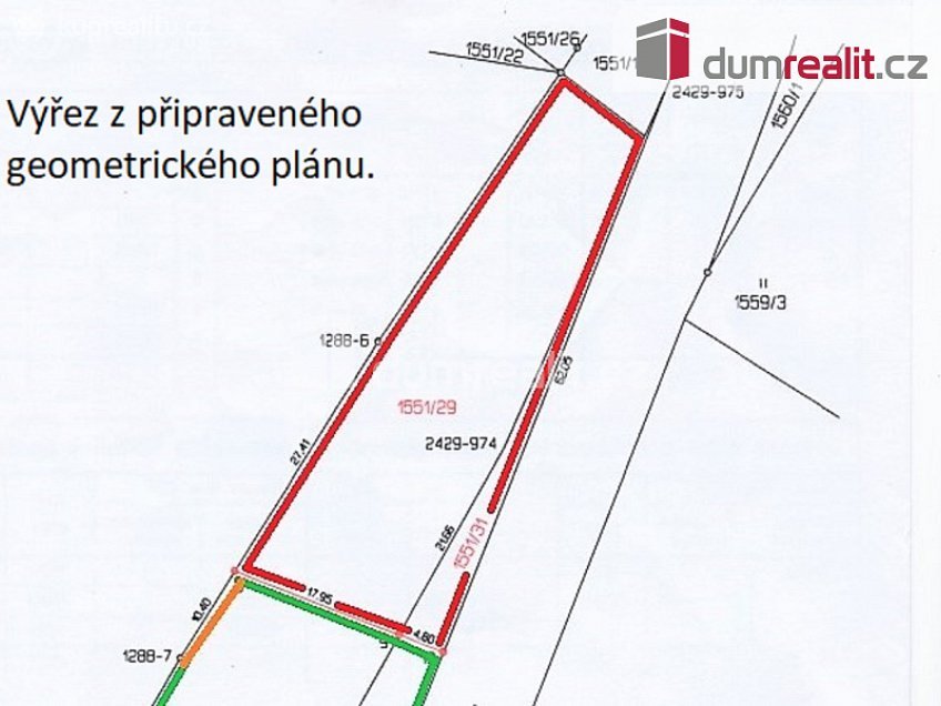 Prodej  stavebního pozemku 984 m^2 Branka, Trhové Sviny 