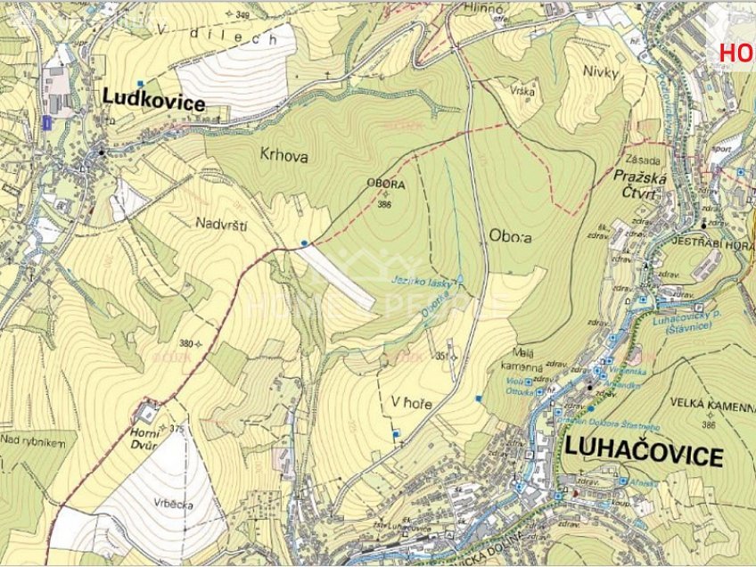 Prodej  stavebního pozemku 1712 m^2 Ludkovice, Ludkovice 