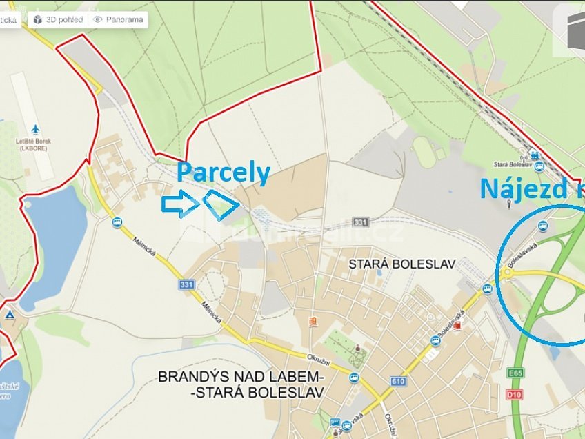 Prodej  stavebního pozemku 11925 m^2 Brandýs nad Labem-Stará Boleslav, Brandýs nad Labem-Stará Boleslav 