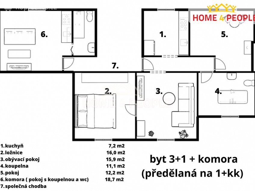 Prodej bytu 3+1 86 m^2 U Lávky, České Budějovice 