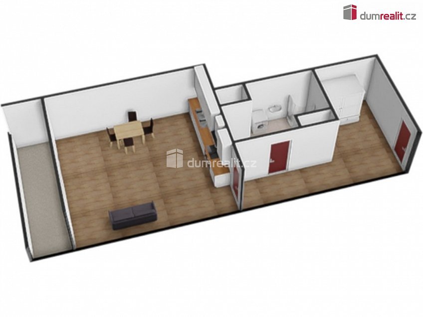 Pronájem bytu 1+kk 37 m^2 Hornoměcholupská, Praha 15 