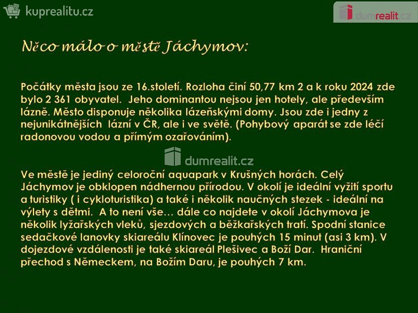 Prodej bytu 2+1 60 m^2 třída Dukelských hrdinů, Jáchymov 