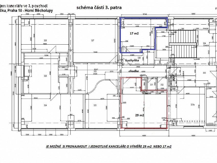 Pronájem  kanceláře 17 m^2 Na křečku, Praha 15 