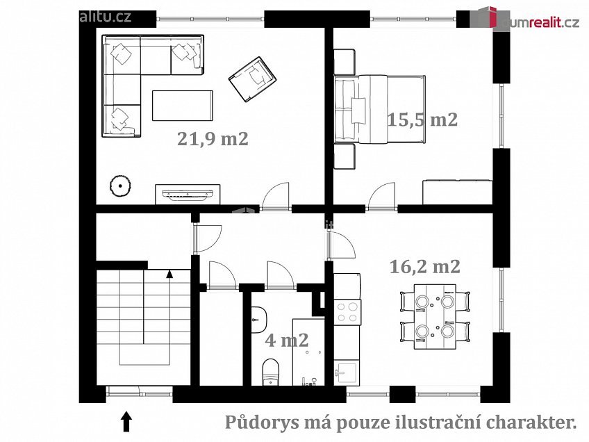 Pronájem  rodinného domu 80 m^2 Ot. Ostrčila, České Budějovice 