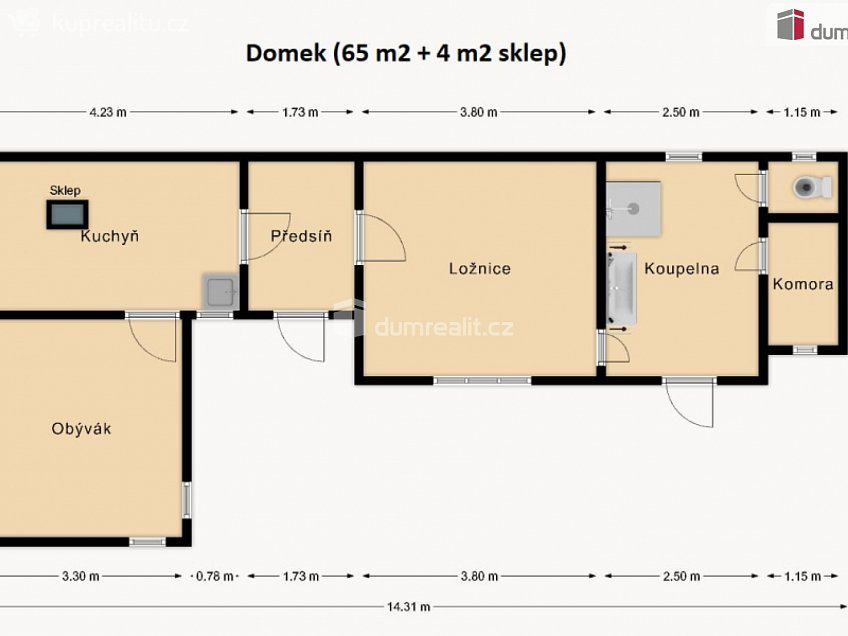 Pronájem  chalupy 65 m^2 Jizerská, Káraný 