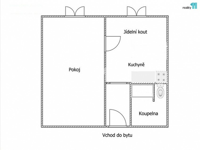 Pronájem bytu 2+kk 36 m^2 Tolstého, Ústí nad Labem 