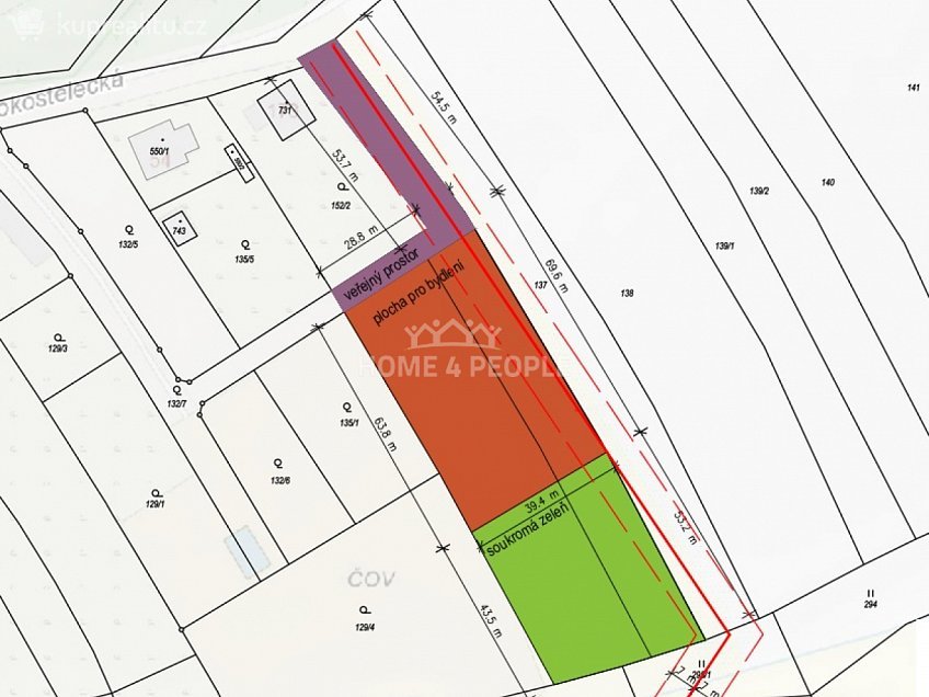 Prodej  stavebního pozemku 1244 m^2 Černokostelecká, Černé Voděrady 