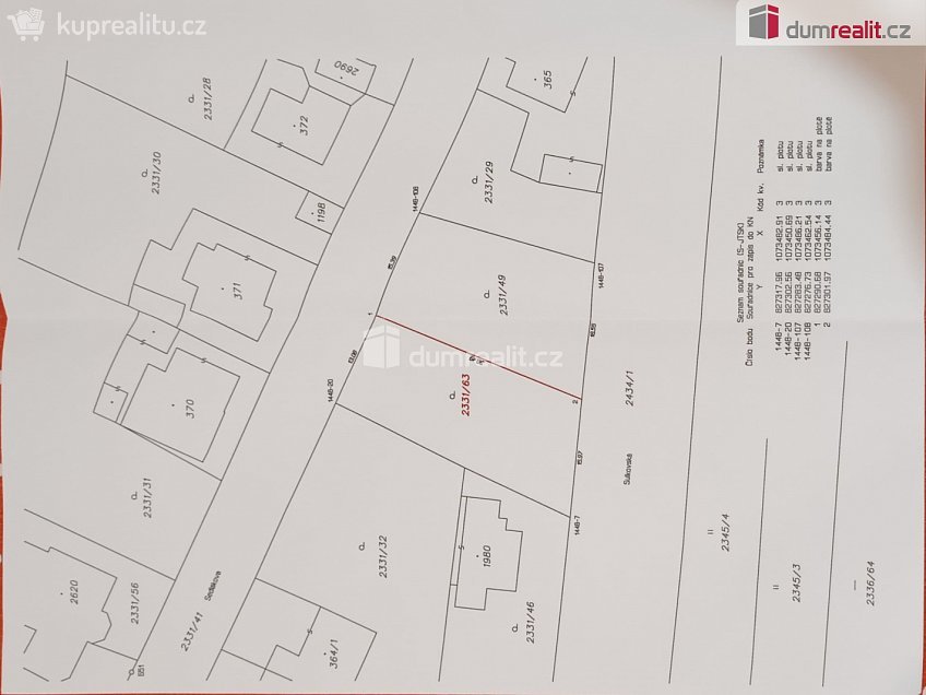 Prodej  stavebního pozemku 470 m^2 Sedlákova, Plzeň 