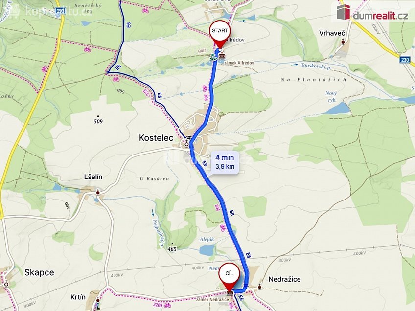 Prodej  ubytovacího zařízení 1000 m^2 Kostelec, Kostelec 