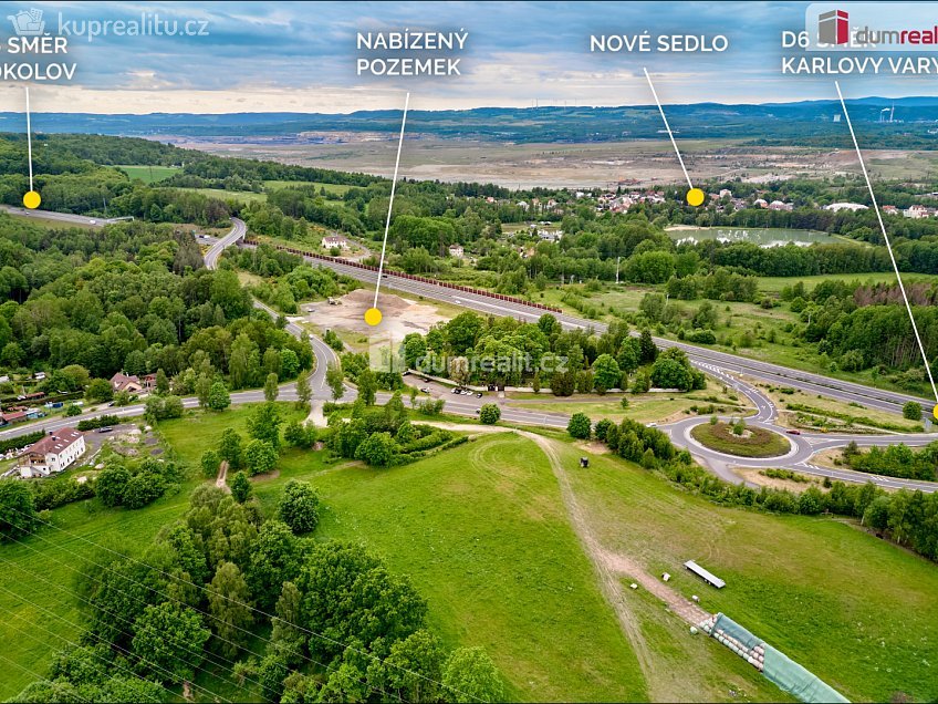Prodej  stavebního pozemku 13000 m^2 Nové Sedlo, Nové Sedlo 