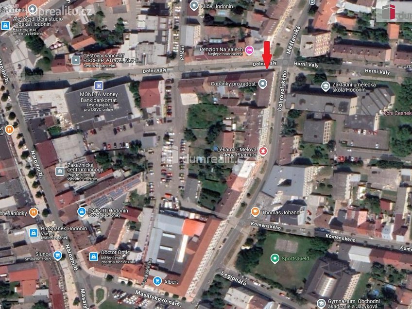 Pronájem  obchodních prostor 300 m^2 Dolní Valy, Hodonín 