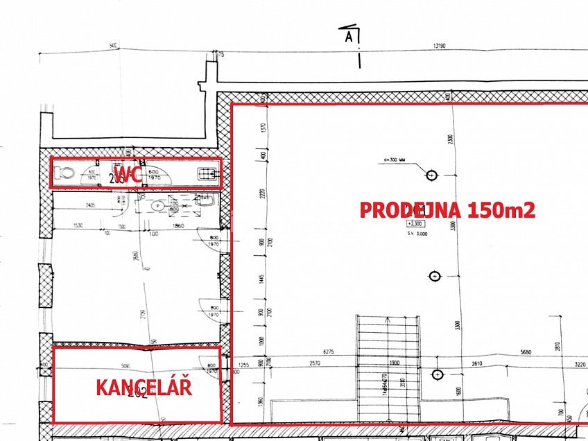 Pronájem  obchodních prostor 300 m^2 Dolní Valy, Hodonín 