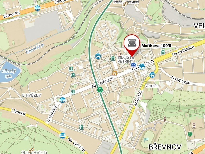 Pronájem bytu 2+1 56 m^2 Maříkova, Praha 6 