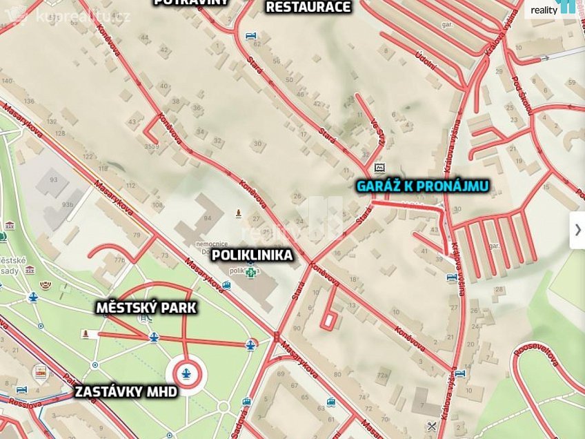 Pronájem  garáže 17 m^2 V Pískovně, Ústí nad Labem 