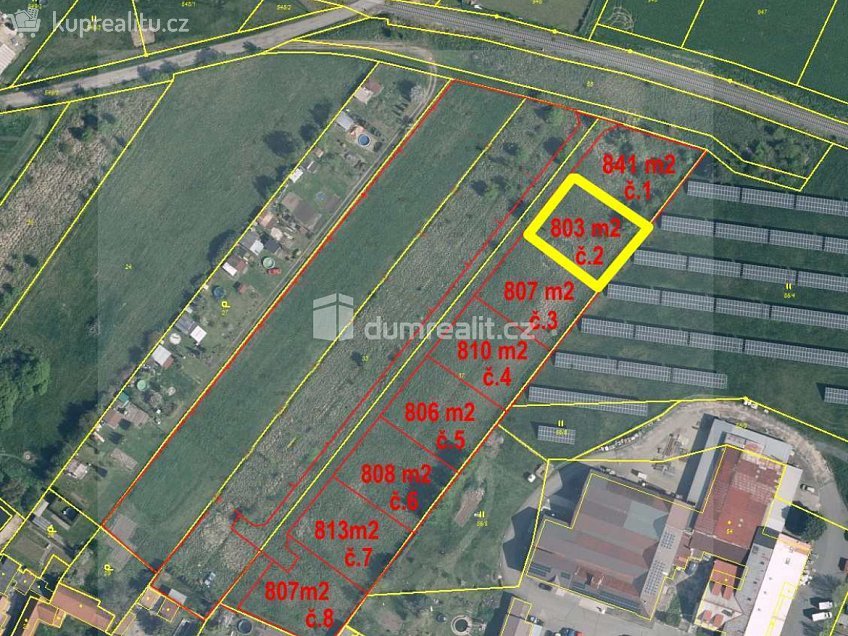 Prodej  stavebního pozemku 802 m^2 Velký Borek, Velký Borek 