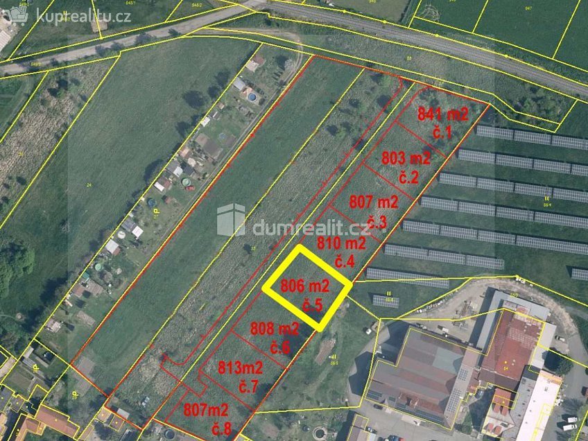 Prodej  stavebního pozemku 806 m^2 Velký Borek, Velký Borek 