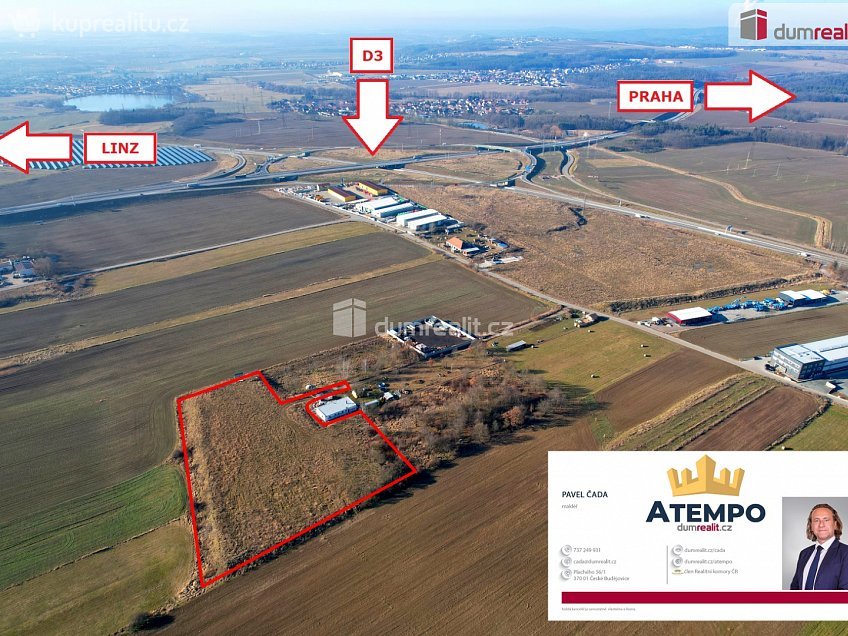 Prodej  stavebního pozemku 11525 m^2 Hůry, Hůry 
