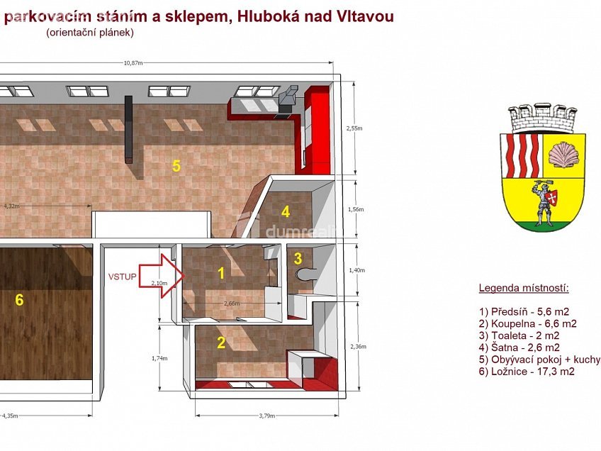 Prodej bytu 2+kk 77 m^2 Třeboňská, Hluboká nad Vltavou 