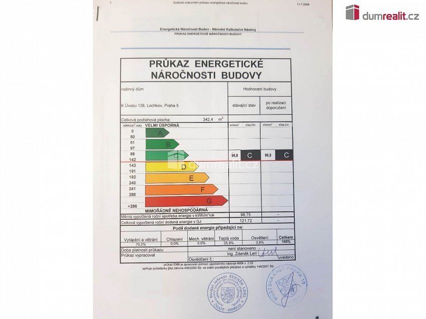 Prodej  rodinného domu 62 m^2 K úvozu, Praha-Lochkov 