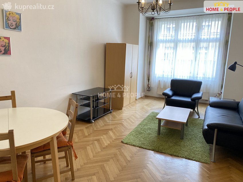 Pronájem bytu 2+1 52 m^2 Biskupcova, Praha 3 