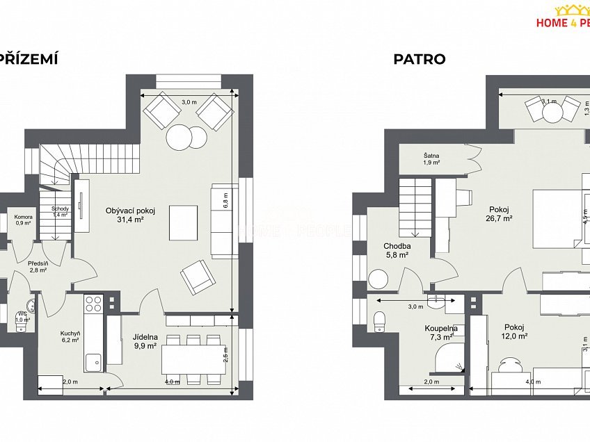 Pronájem  rodinného domu 105 m^2 Jihozápadní IV, Praha 4 