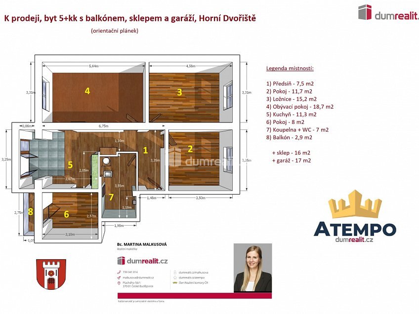 Prodej bytu 5+kk 115 m^2 Česká, Horní Dvořiště 