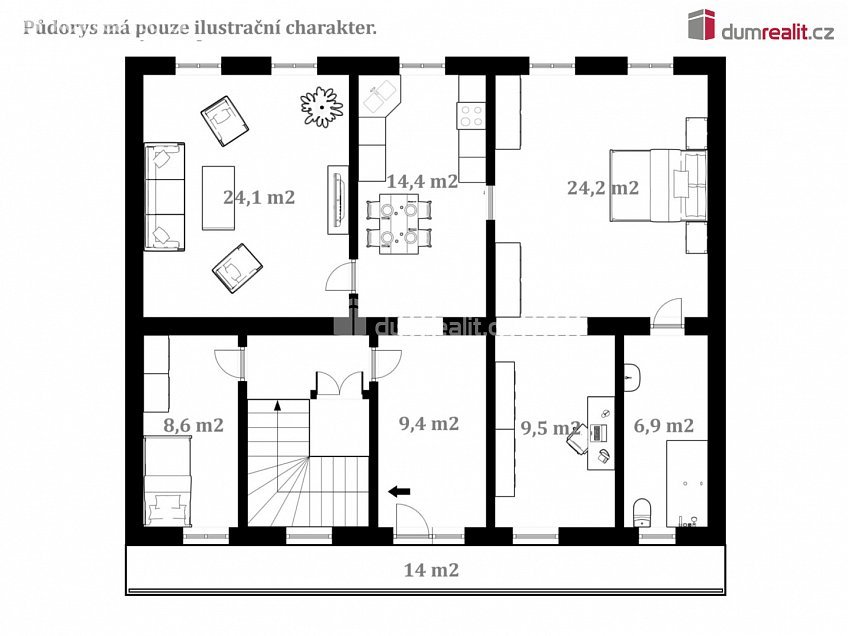 Prodej  rodinného domu 130 m^2 náměstí J. V. Kamarýta, Velešín 