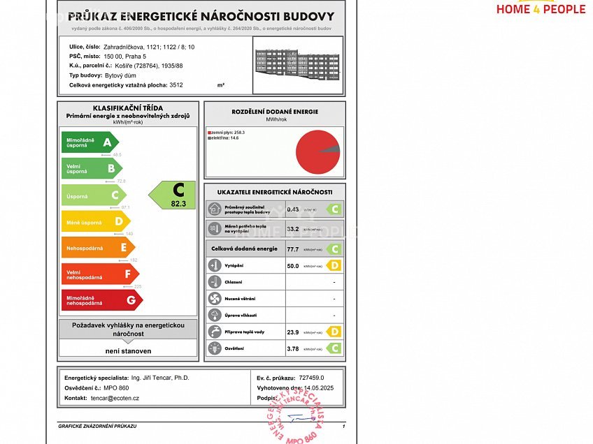 Pronájem bytu 2+kk 45 m^2 Zahradníčkova, Praha 5 